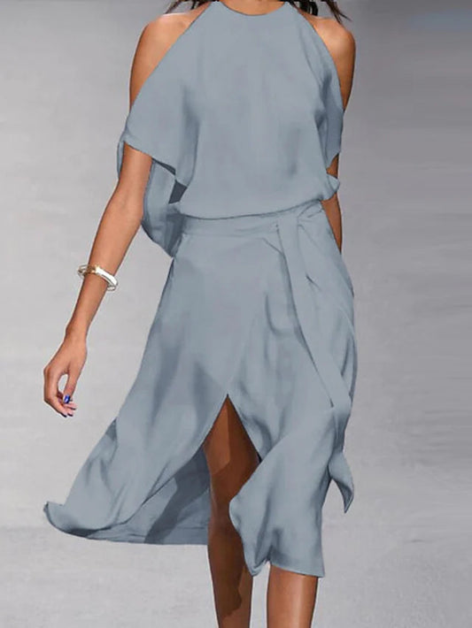  Charlotte | Casual Off-Shoulders Midi Dress-1