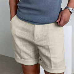  Men’s Linen Shorts – Relaxed Fit – Cuffed Hem – Lightweight Breathable Fabric-2