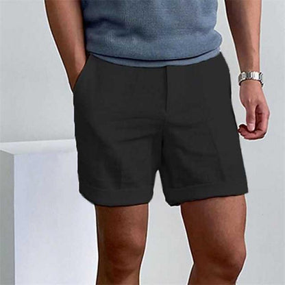  Men’s Linen Shorts – Relaxed Fit – Cuffed Hem – Lightweight Breathable Fabric-4