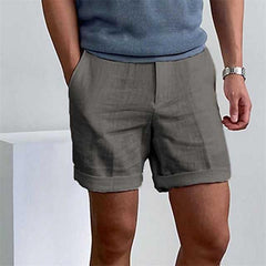  Men’s Linen Shorts – Relaxed Fit – Cuffed Hem – Lightweight Breathable Fabric-3