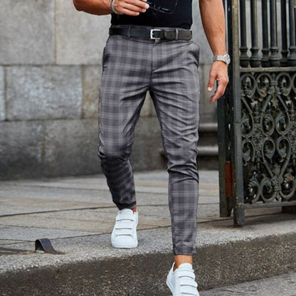 Robby | Trendy checkered slim-fit pants for men-1