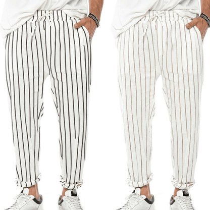 Jeroen | Casual striped pants with tensile cord for men-4