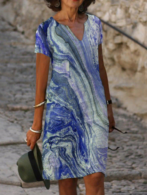  Selena | Flattering V-Neck Design Summer Dress-1